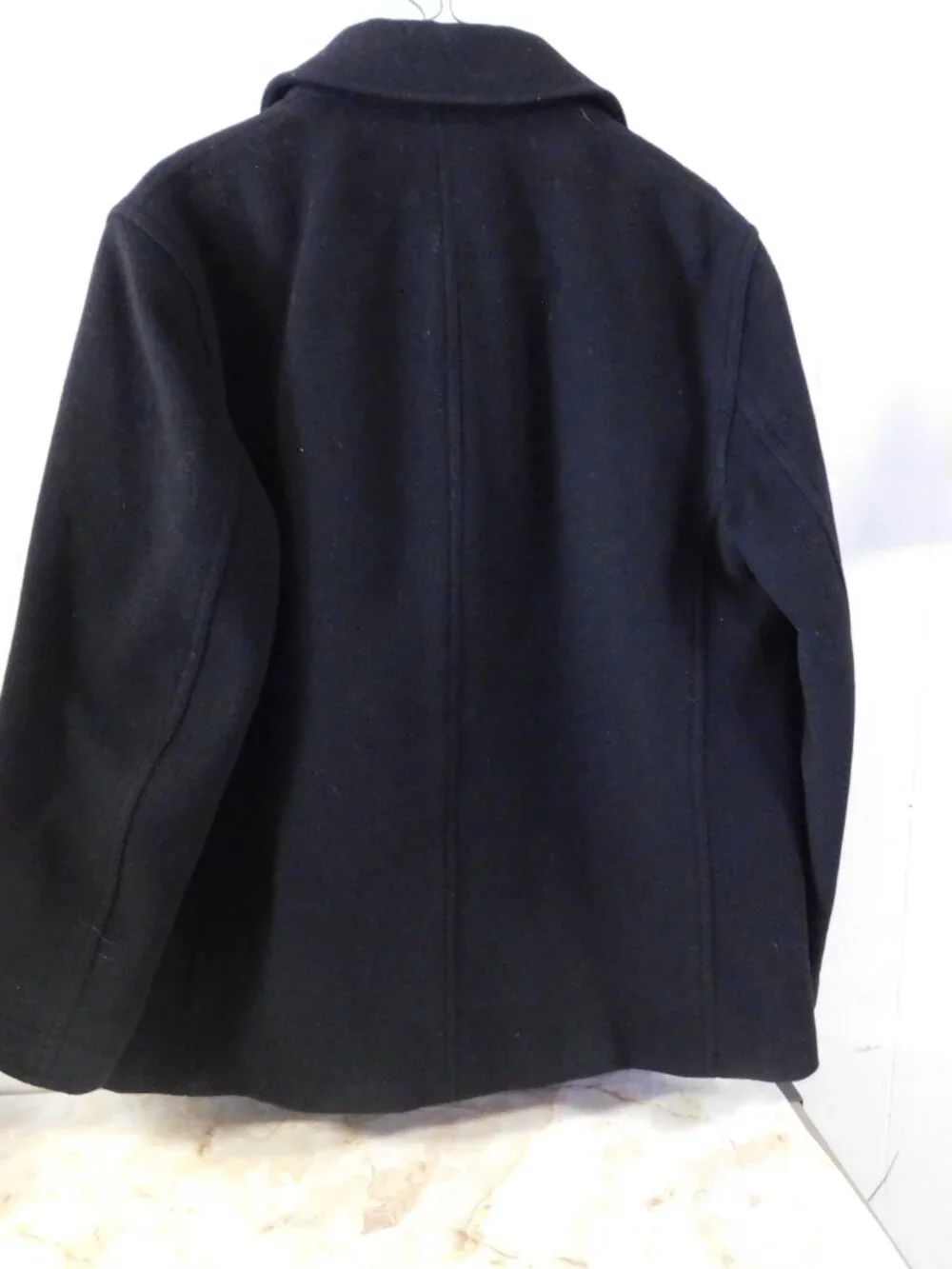 J Crew Thinsulate Double Breasted Black Pea Coat sz S - Picture 7 of 7
